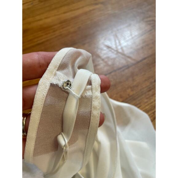 White House Black Market white camisole shirt with attached tank underneath - Picture 6 of 8